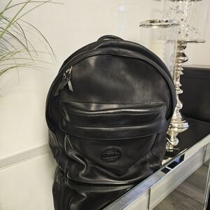 ROOTS Black Leather Backpack